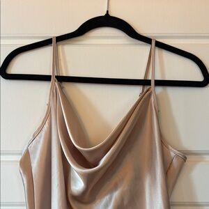 Elegant Satin Cowl Neck Dress